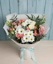 Букет цветов из:  Розы, Лизиантусы и Хризантемы в Дядьковской