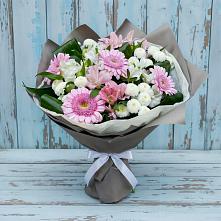 Букет цветов из:  Герберы, Альстромерии и Хризантемы #REPLACE_PRED# Дядьковской