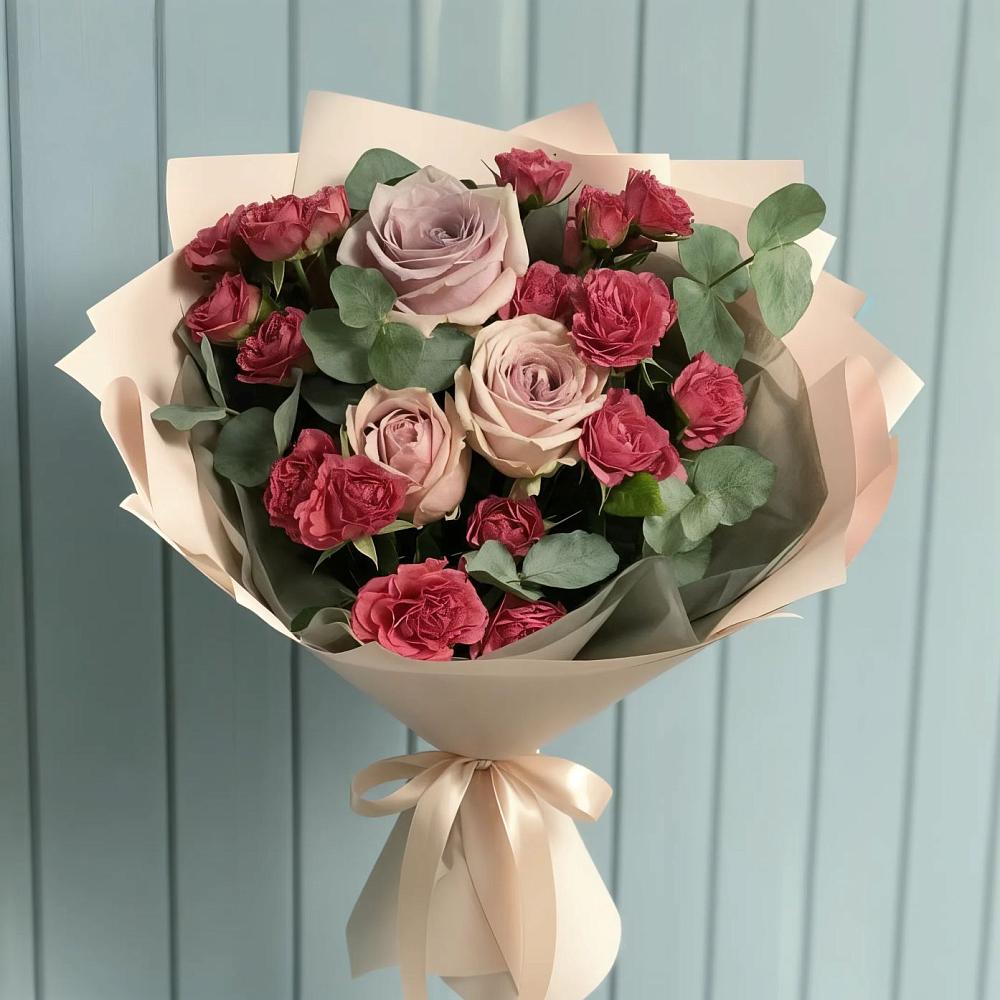 Букет цветов из: Гвоздики и Розы в Дядьковской