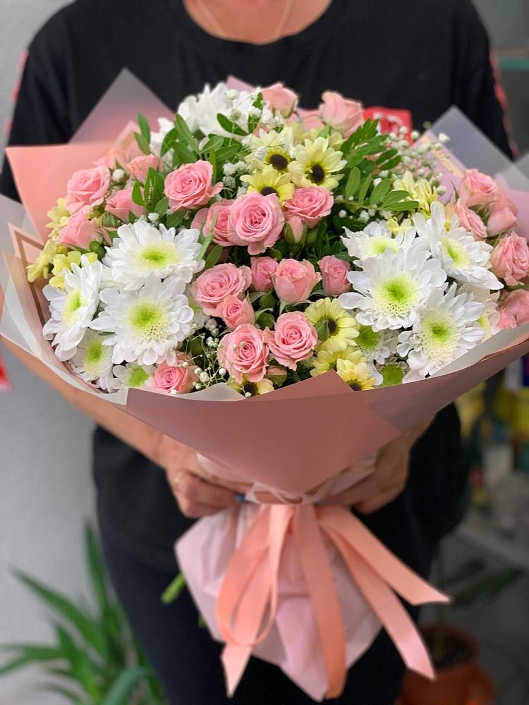 Букет цветов из: Розы и Хризантемы в Дядьковской