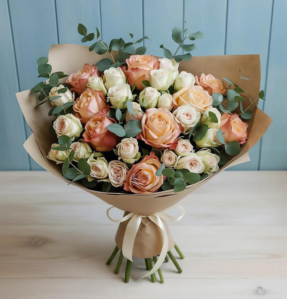 Букет цветов из: Альстромерии и Розы в Дядьковской