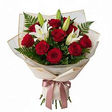 Букет цветов из:  Лилии и Розы в Дядьковской