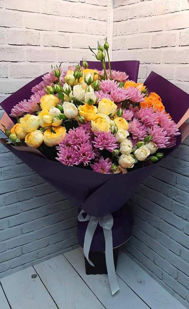 Букет цветов из: Хризантемы и Розы в Дядьковской