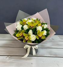 Букет цветов из:  Орхидеи и Розы в Дядьковской