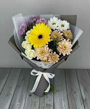 Букет цветов из:  Розы, Герберы и Хризантемы в Дядьковской