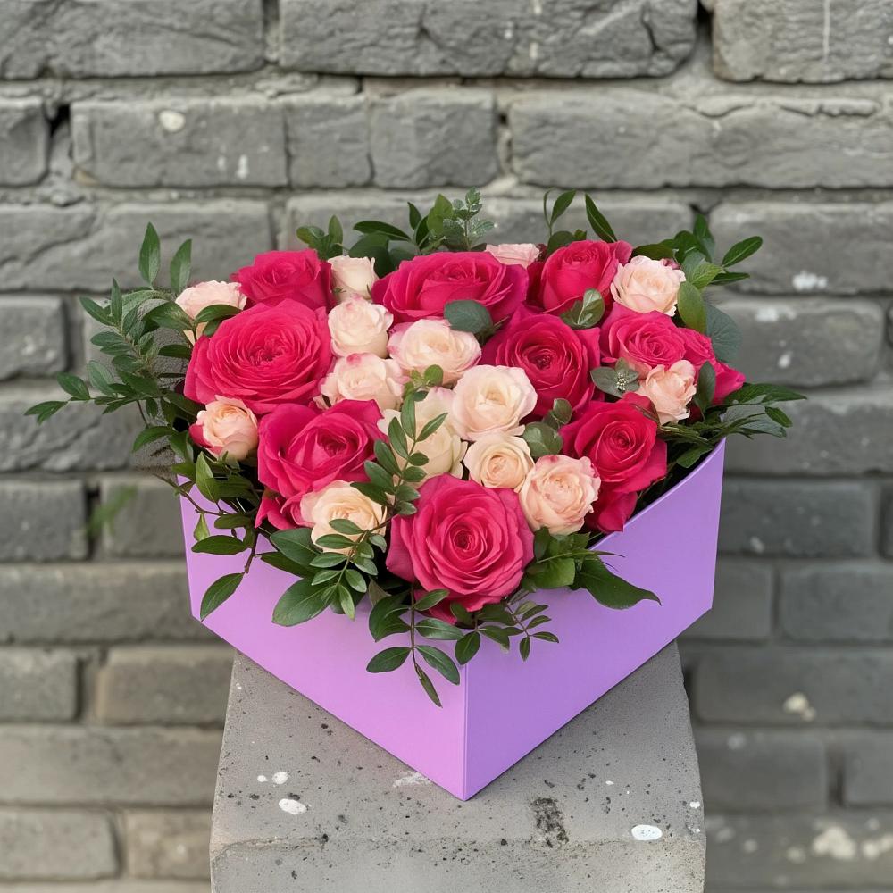 Цветочная композиция из Розы в коробке в Дядьковской