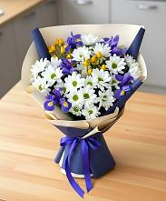 Букет цветов из:  Розы, Ирисы и Хризантемы #REPLACE_PRED# Дядьковской