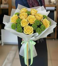 Букет цветов из:  Хризантемы и Розы в Дядьковской