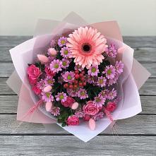 Букет цветов из:  Розы, Герберы и Хризантемы #REPLACE_PRED# Дядьковской