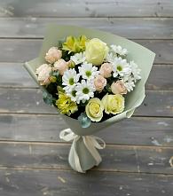 Букет цветов из:  Альстромерии, Розы и Хризантемы #REPLACE_PRED# Дядьковской