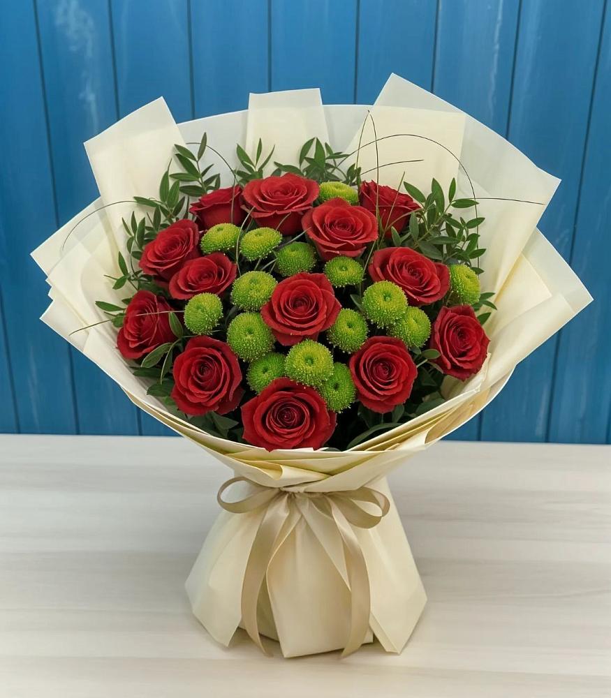 Букет цветов из: Розы и Хризантемы в Дядьковской