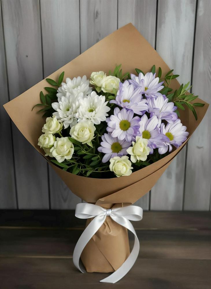 Букет цветов из: Хризантемы и Розы в Дядьковской